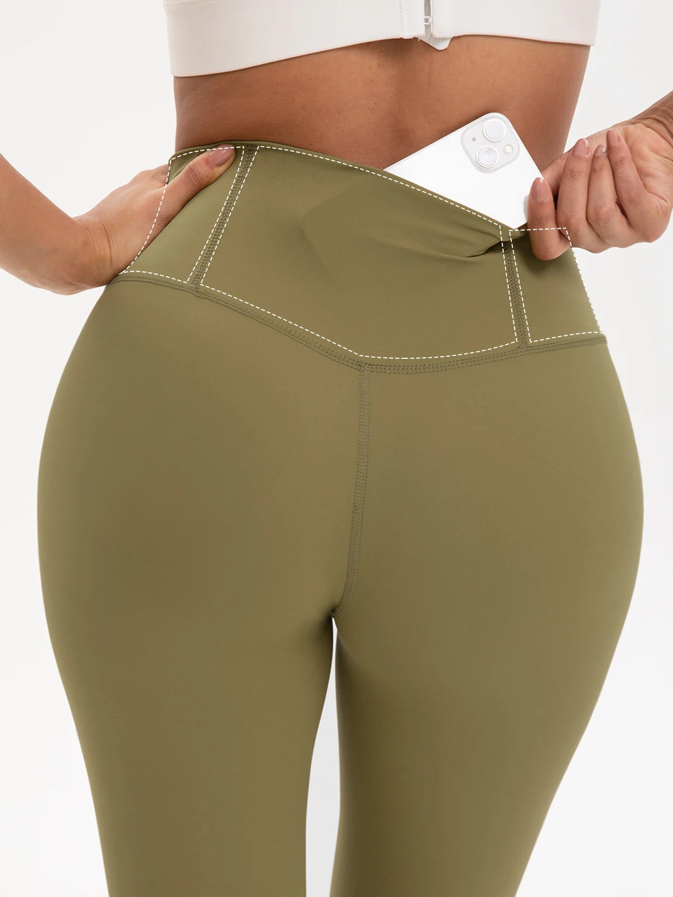 5pcs Women Sport Cropped Pants Solid Color Back Waist Pocket High Waist Yoga Legging Butter Athletic Gym Comprehensive Training