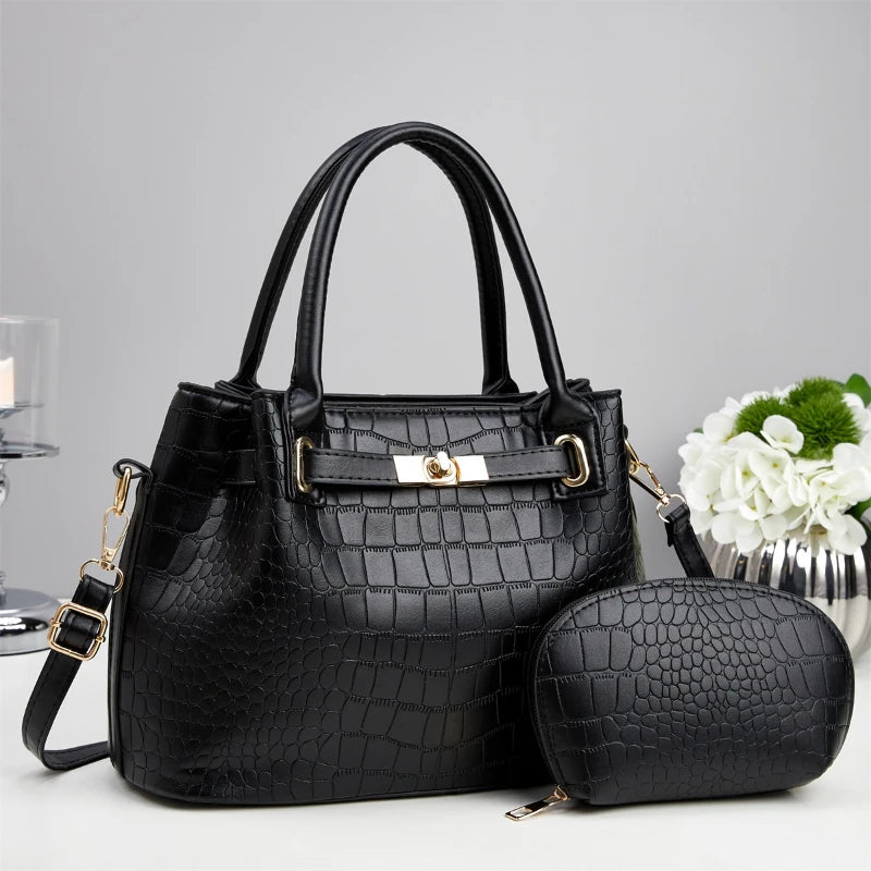 12.4 inch 31cm)New Crocodile Pattern Women's Shoulder Bag; Large Capacity Handbag; Mother and Child Bag; Crossbody Bag
