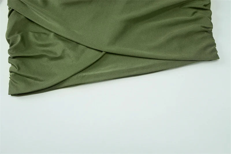 Mozision Halter Off-shoulder Ruched Sexy Mini Dress Women Fashion Strapless Sleeveless Draped Club Party Dresses Female 2025