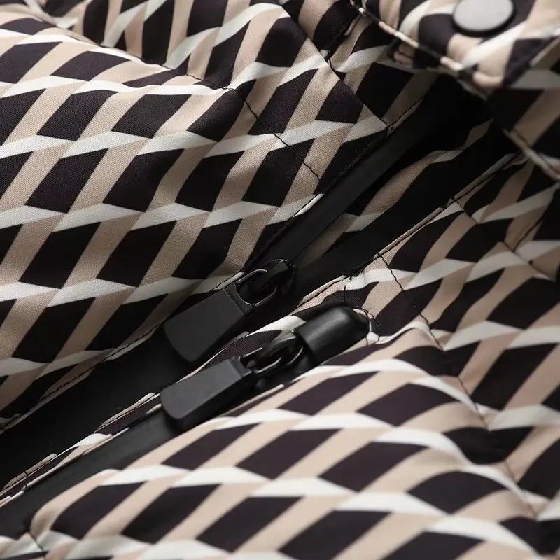 Women's Winter Hooded High Waist Padded Sport Parkas Coats with Belt Female Elegant Thick Warm Pockets Windproof Skiing Jackets