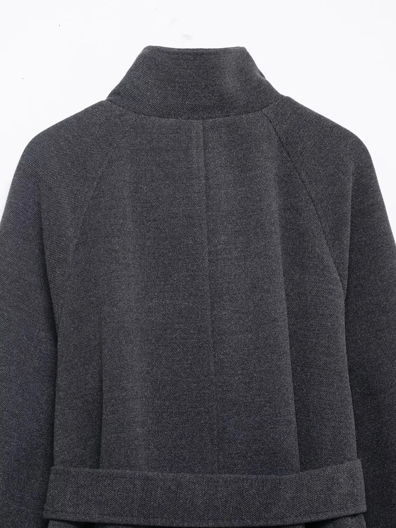 TFMLN Women’s Stand Collar Long Coats 2025 Winter New Belted Trench Coat Vintage Simple Outerwear Elegant Fashion Female