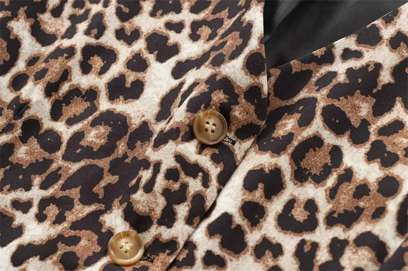 MUJER Leopard Print Vests for Women Waistcoat Cropped Sleeveless Vest Woman Fashion Short Jacket Women Streetwear Women's Coats