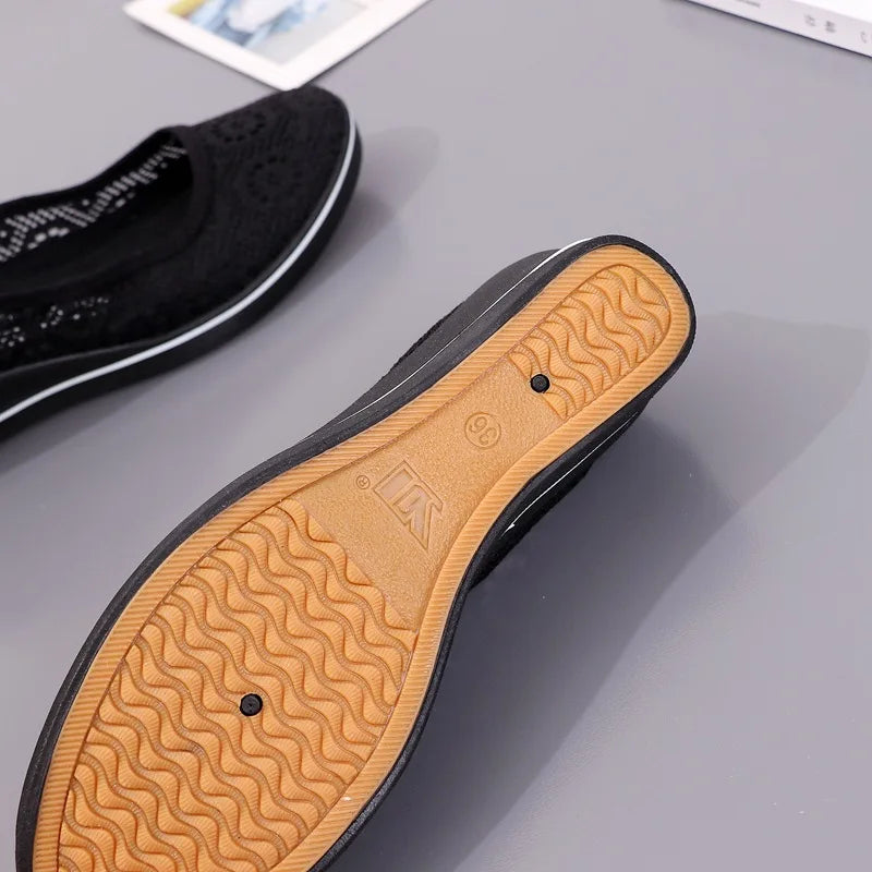 White Lace Hollow Breathable Little White Shoes Flat Mid Wedge Heel Women's Summer Beauty Shoes Size 34-41 White Sneakers Women