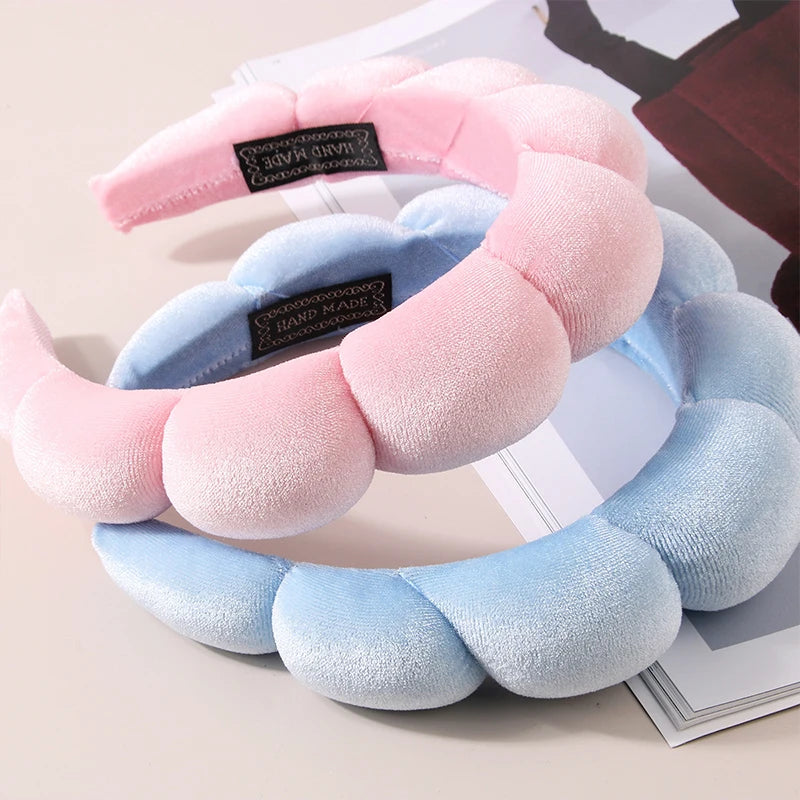 Cute Fashion Multifunctional Women's Face Washing Cuffs Waterproof Water Absorbent Wrist Cotton Velvet Hairband Hair Accessories