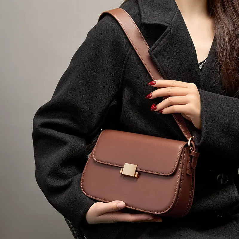 Luxury Underarm Bag, Genuine Leather Women's Bag, 2025 New Spring/Summer Fashion Tofu Bag, Single Shoulder Crossbody Bag