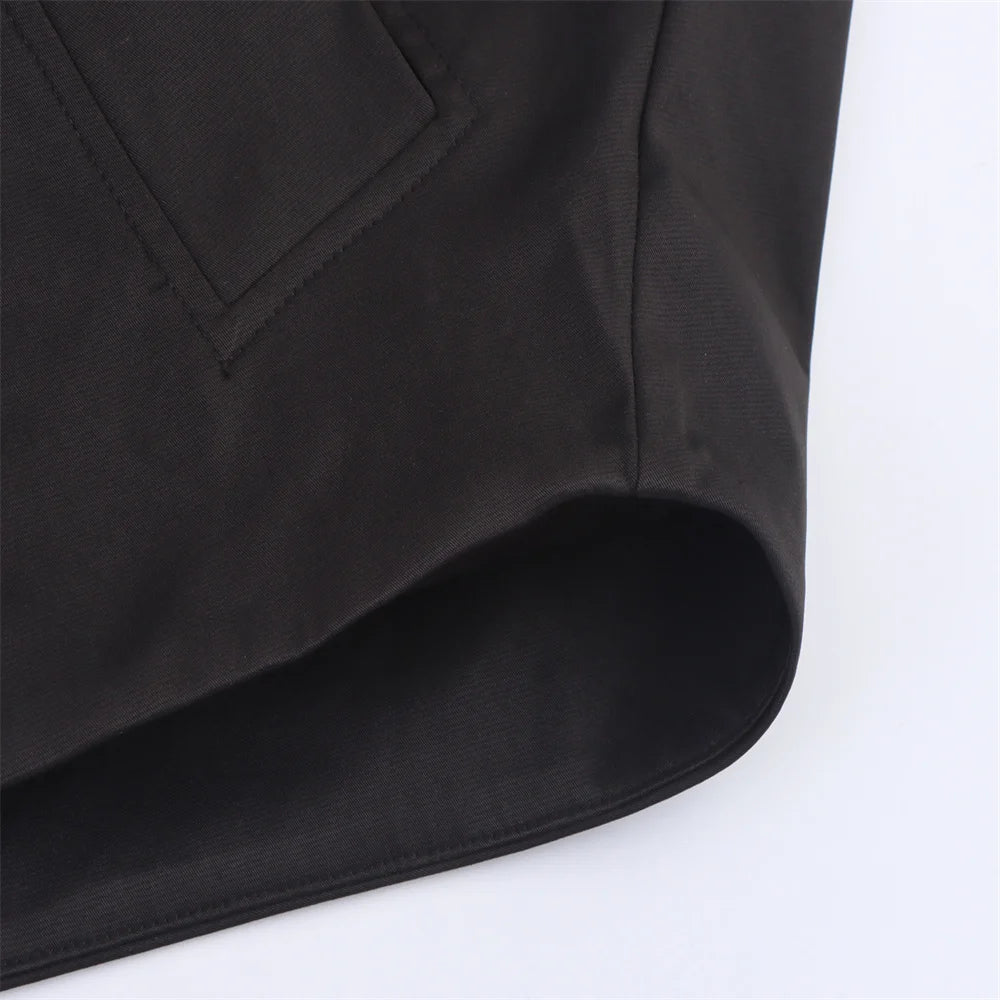 Autumn new European and American style hooded long sleeved lapel jacket single breasted trench coat short jacket