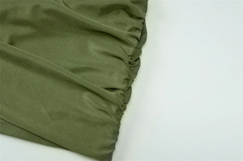 Mozision Halter Off-shoulder Ruched Sexy Mini Dress Women Fashion Strapless Sleeveless Draped Club Party Dresses Female 2025