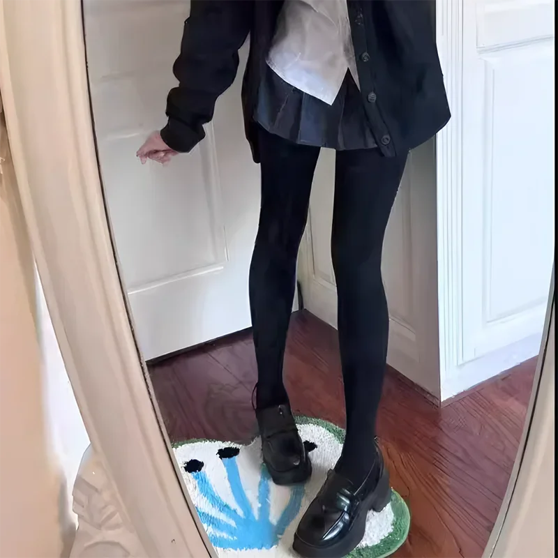 Women's Vintage Red Women's Pantyhose Spring Autumn Velvet High Elastic Y2k Slim Fit Candy Colored Tights Stockings for Females