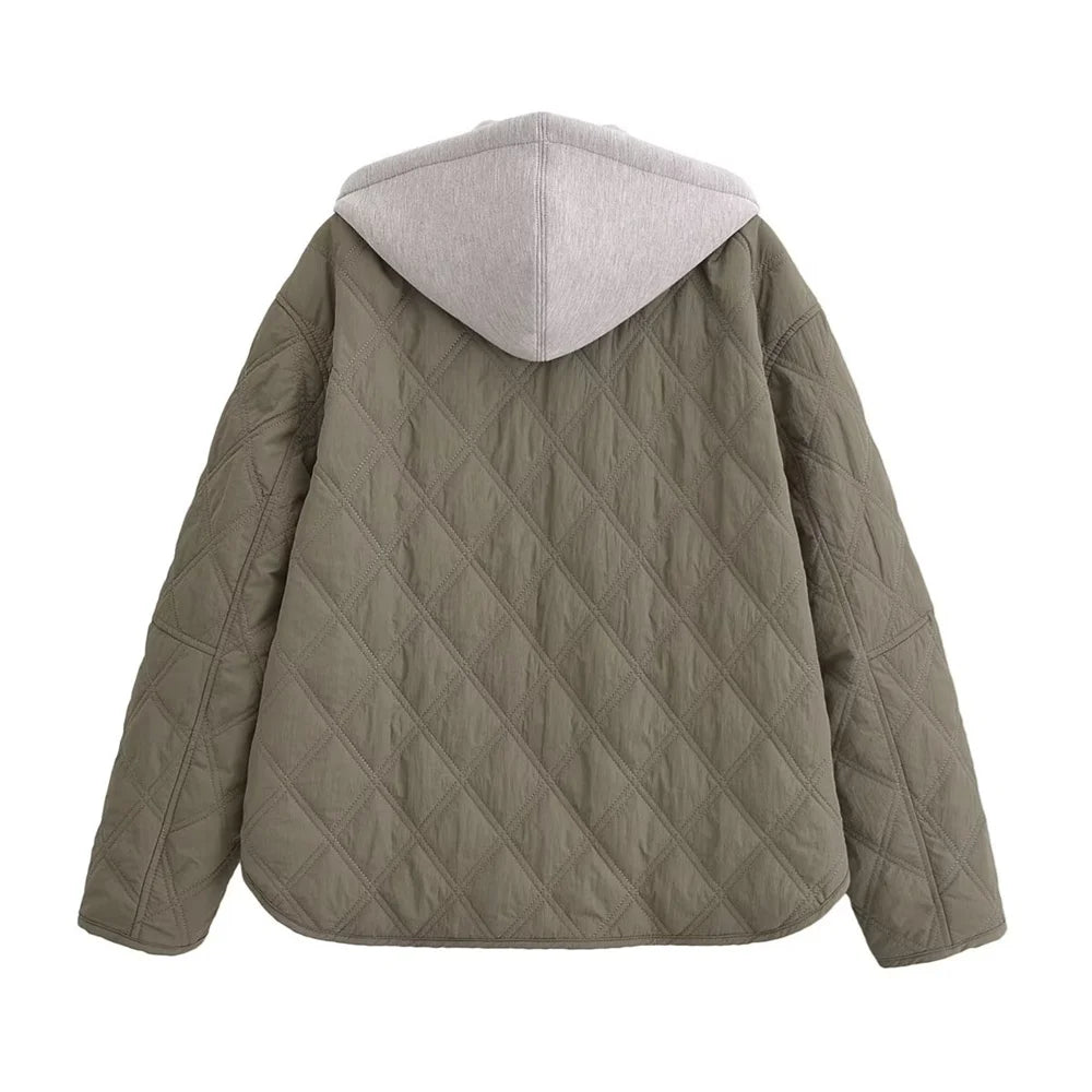 2025 Autumn/Winter New Product Fashion Casual Women's Round Neck Loose Long Sleeve Hooded Jacket Top