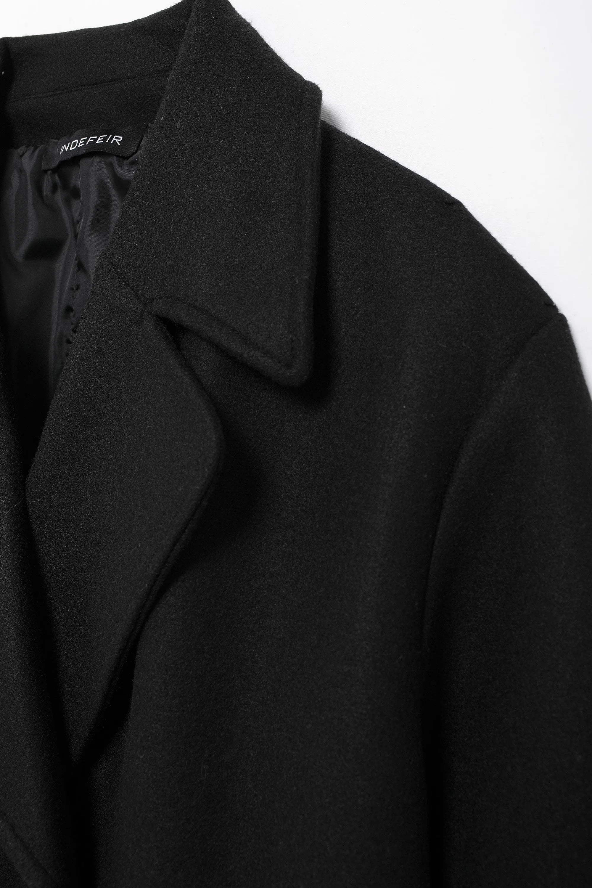 TRAFZA Women Winter Casual Wool Blend Notched Lapel Collar Coat Chic Double-breasted Trench Coats Oversized Female Long Jackets