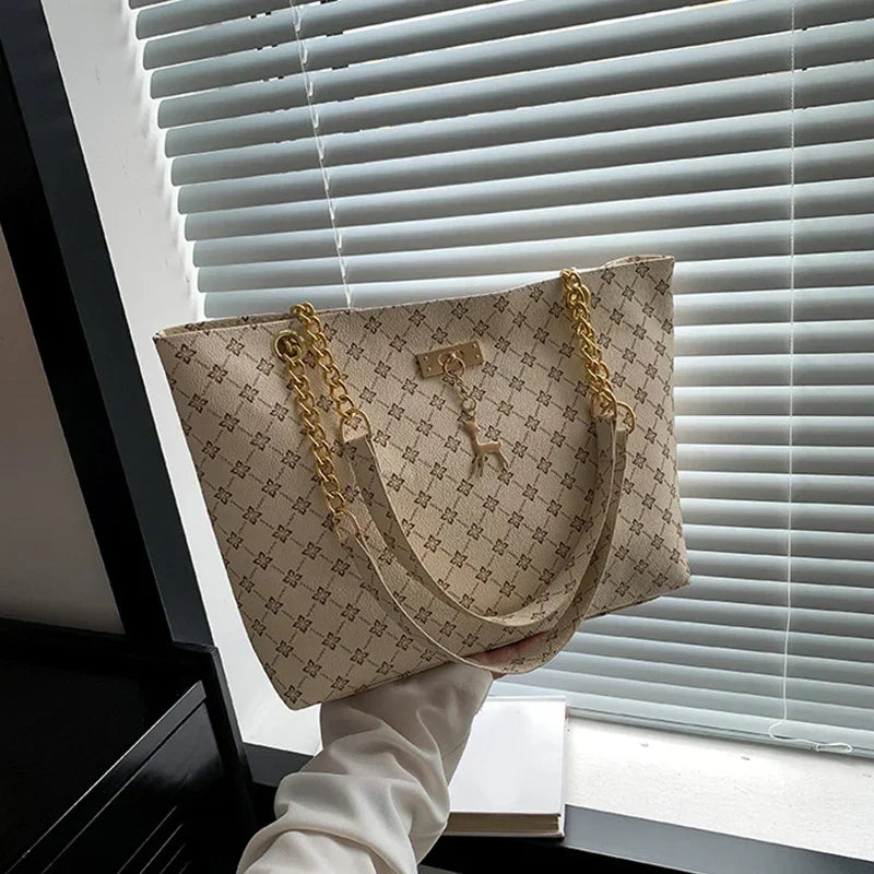 Summer High Quality PU Leather Fashion Large-capacity Shoulder Armpit Women's Bag Work Student Travel Female Retro Handbag Tote