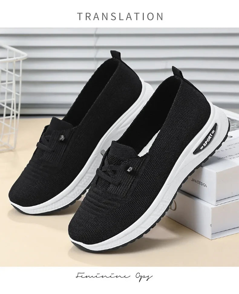 2025 Women's Casual Shoes Fashion Breathable Walking Flat Bottom Sports Shoes Women's Fitness Large Pink Women's Shoes 36-43