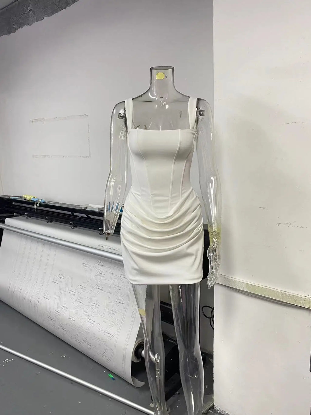 Elegant Brown Short Ruched Dress For Women Sexy Strapless Corset Curvy Bandage Mini Dresses Summer Formal Evening Party White