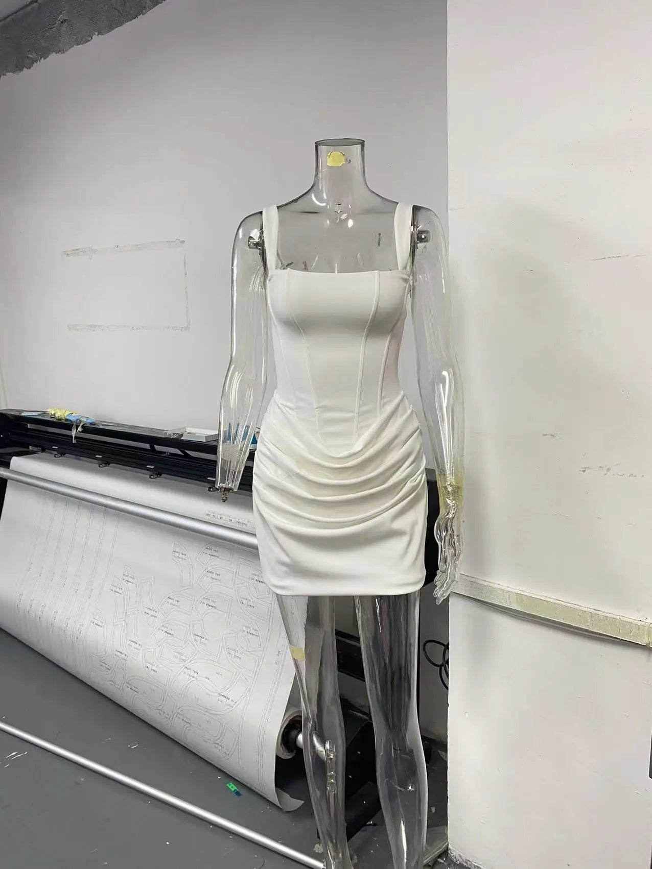 Elegant Brown Short Ruched Dress For Women Sexy Strapless Corset Curvy Bandage Mini Dresses Summer Formal Evening Party White