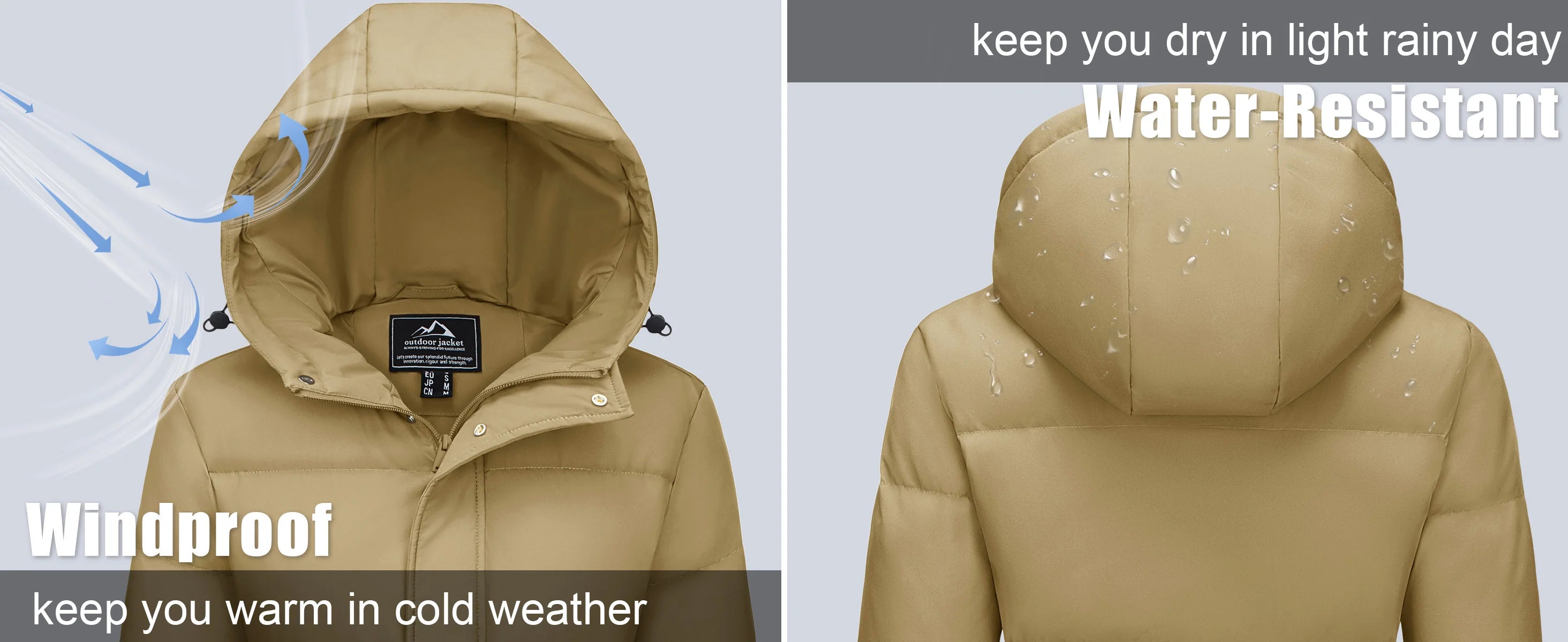 TACVASEN Womens Winter Long Quilted Duck Feather Jackets Padded Puffer Warm Hooded Long Coats Warm Windproof  Thick Outerwear