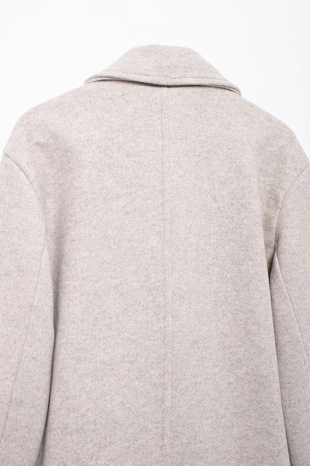 TRAFZA Women Winter Casual Wool Blend Notched Lapel Collar Coat Chic Double-breasted Trench Coats Oversized Female Long Jackets