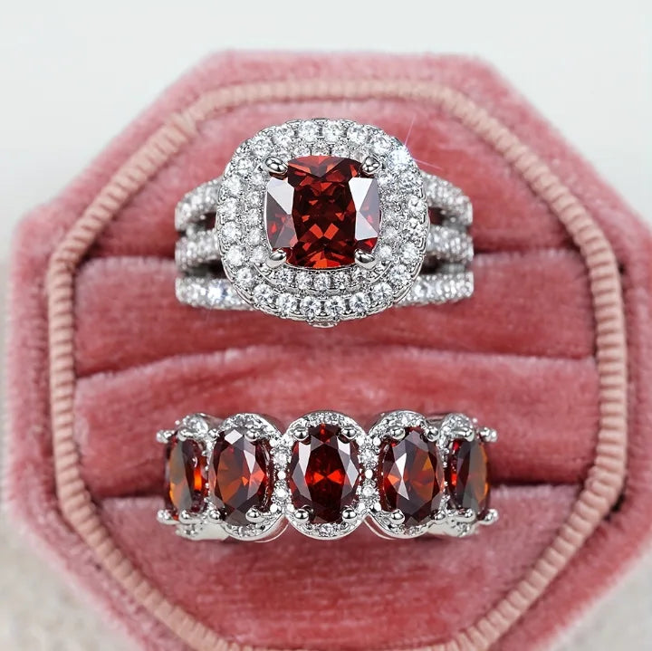 Super Shiny Egg-Shaped Gemstone Women Men's Ring Micro Inlaid Cubic Zirconia Luxury Sparkling Full Diamond Rings Trendy Hot Sale