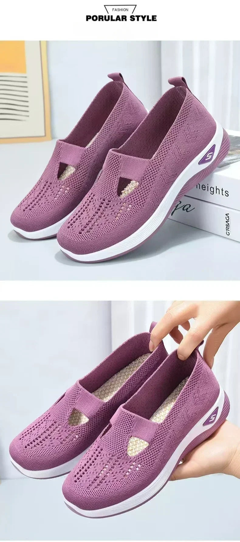 New Middle aged and Elderly Women's Shoes Spring Casual Shoes Mom Shoes Soft soled Breathable Sports Shoes 2025 Women's