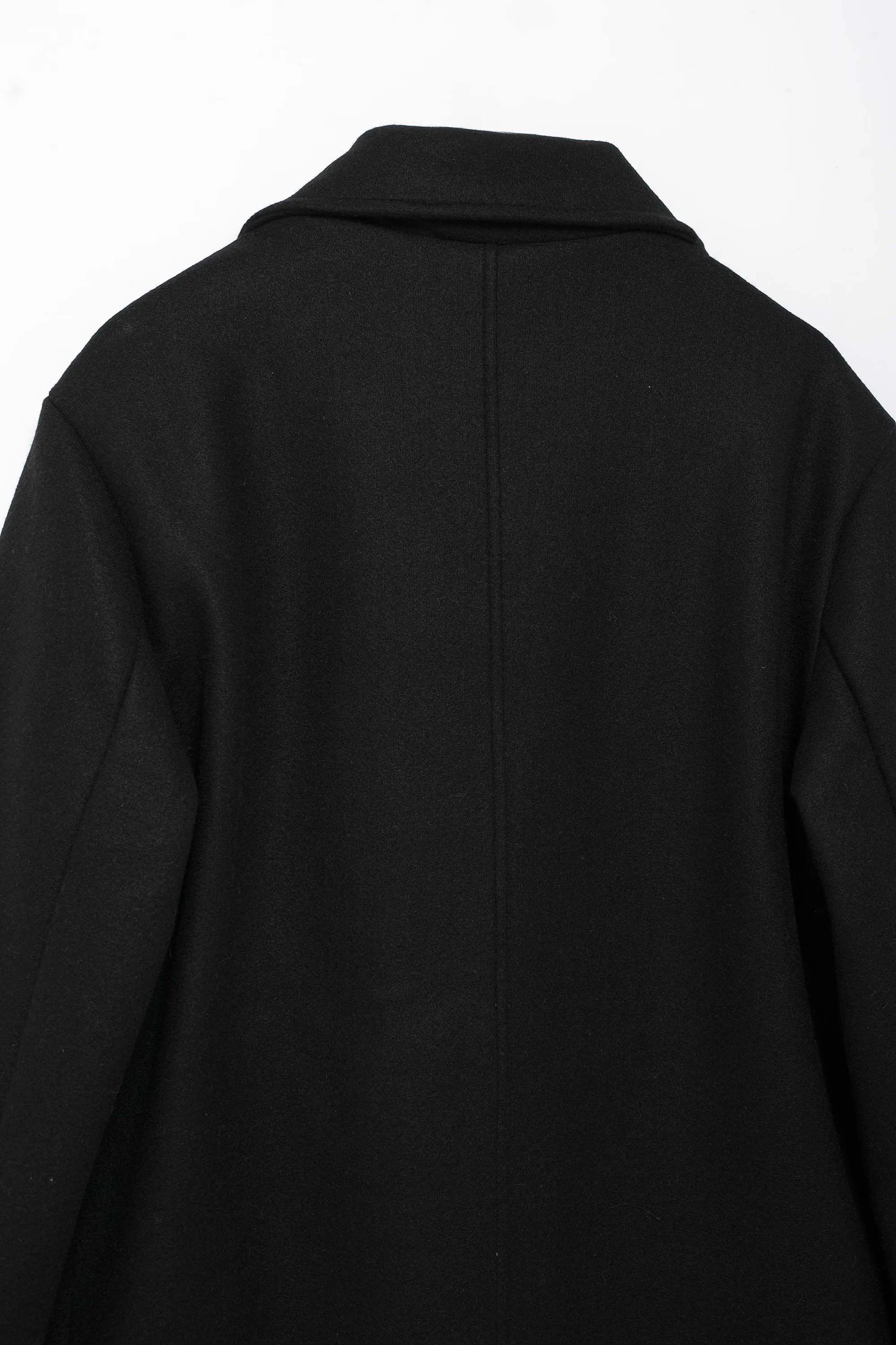 TRAFZA Women Winter Casual Wool Blend Notched Lapel Collar Coat Chic Double-breasted Trench Coats Oversized Female Long Jackets