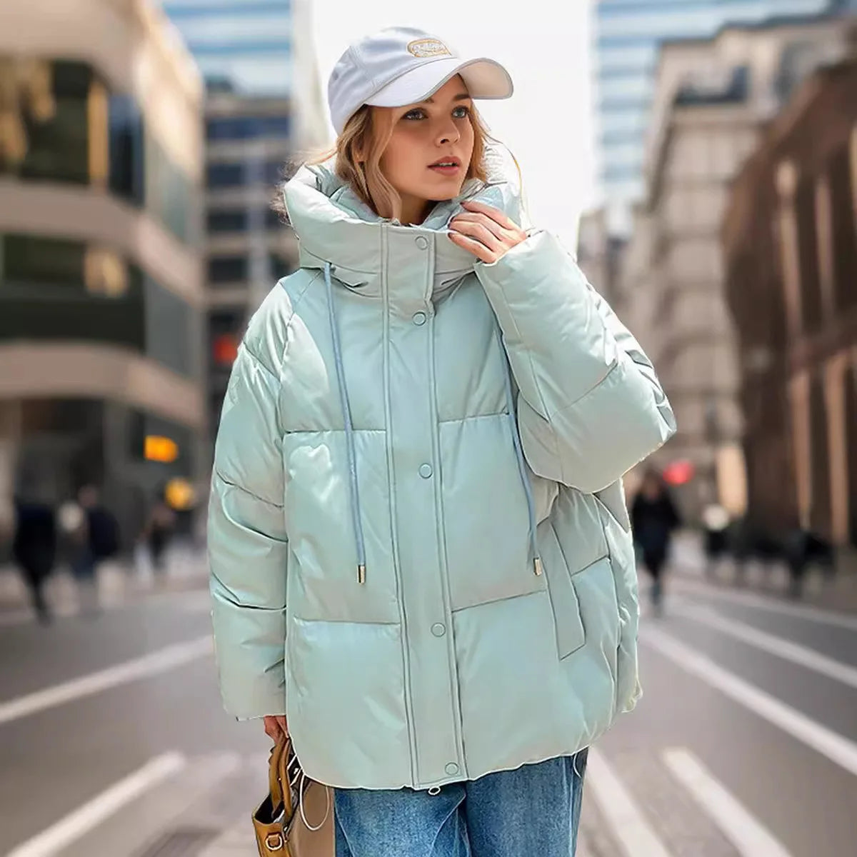 Best Selling Female's Padded Coat Winter Solid Color Hooded Women's Puffer Coat Versatile Thickened Quilted Jacket For Lady