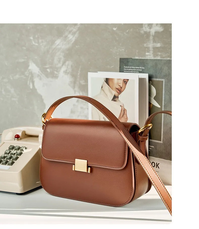 Luxury Underarm Bag, Genuine Leather Women's Bag, 2025 New Spring/Summer Fashion Tofu Bag, Single Shoulder Crossbody Bag