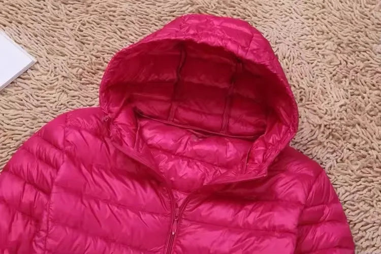 Plus Size 5XL 6XL 7XL Women's Hooded Puffer Jackets 2023 New Arrivals Female Ultra Lightweight Packable Warm Slim Fit Down Coat