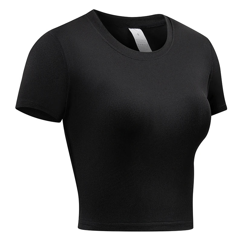Women's Compression Shirt Short Sleeve Athletic Yoga Running T-Shirt Summer Gym Workout Quick Dry Stretchy Tees Tops Baselayer