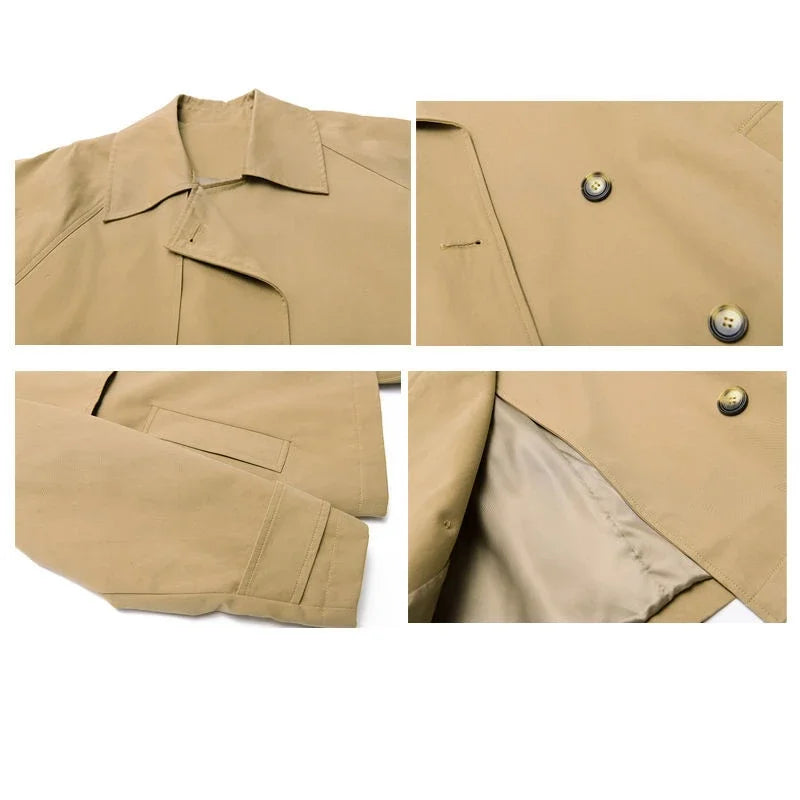 2025 Spring/Autumn Loose Oversize Woman Trench Coat New Short Jacket Double Breasted Female Trench Coat Belt Solid Overwear