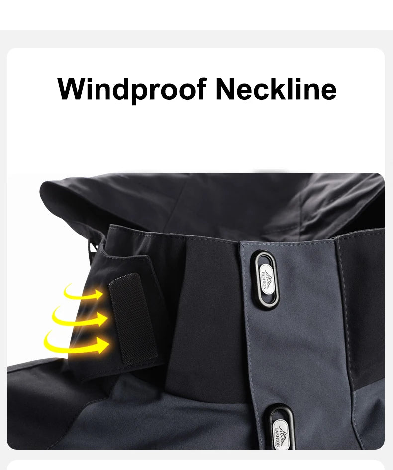 CHRLCK Women's 3 In 1 Thick Hiking Jacket Fleece Waterproof Winter Windbreaker Outdoor Warm Camping Jacket Women Windproof Coat