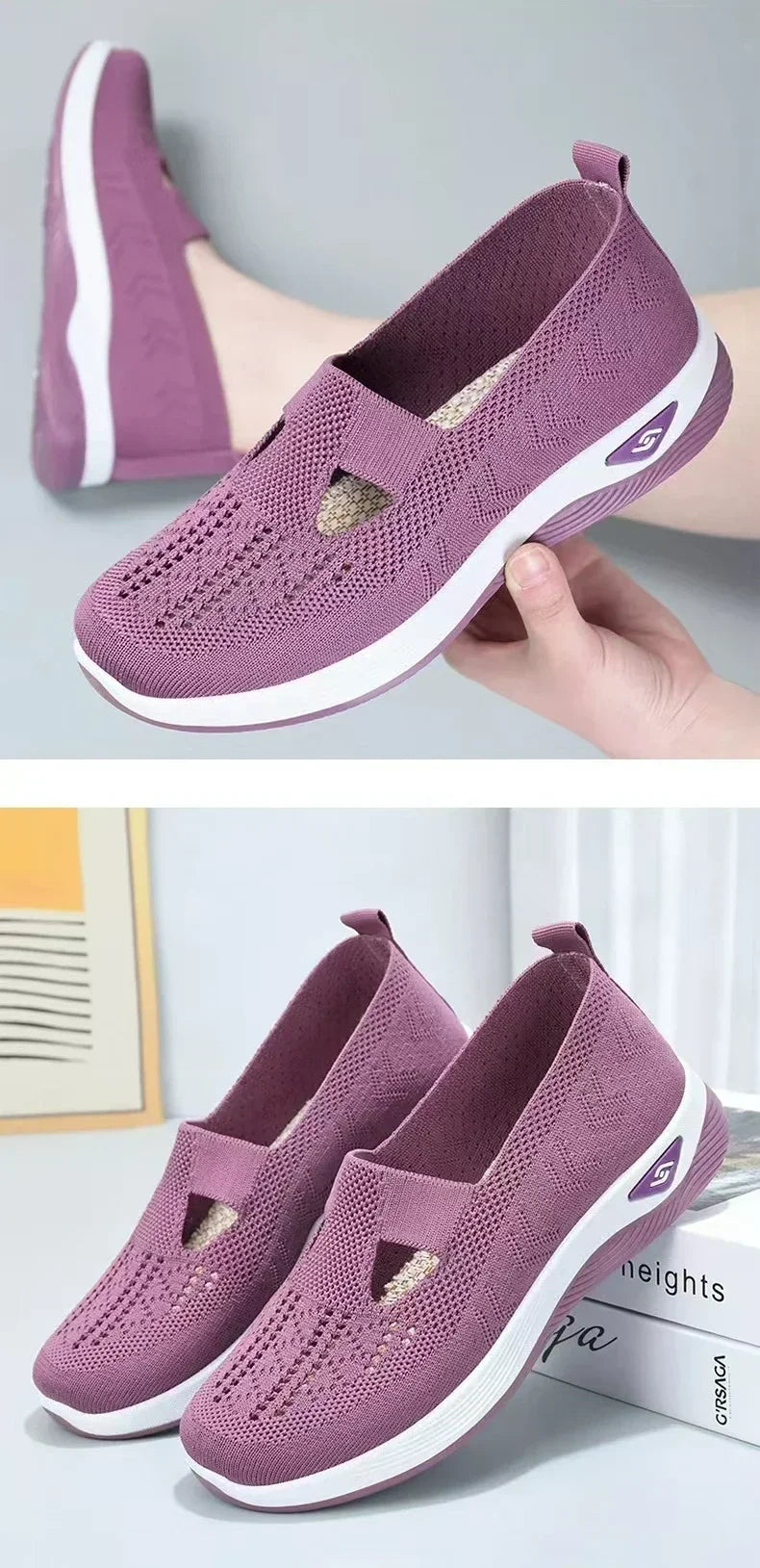 New Middle aged and Elderly Women's Shoes Spring Casual Shoes Mom Shoes Soft soled Breathable Sports Shoes 2025 Women's