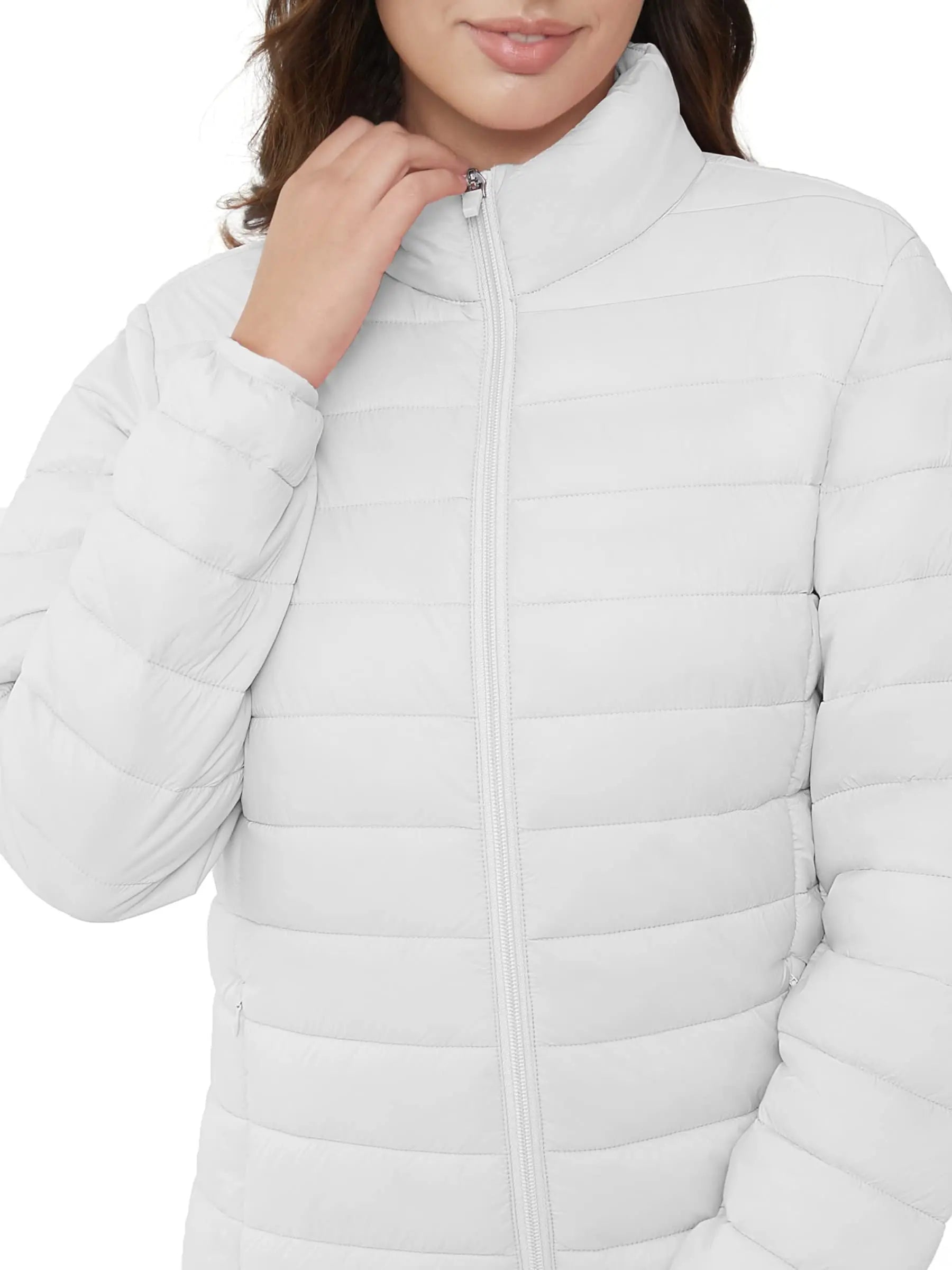 TACVASEN Full Zip Up Puffer Jacket Womens Winter Lightweight Quilted Down Warm Coats Casual Windbreaker Oversize Outwear Outdoor