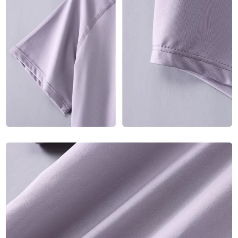 DRUR Women Sports T-shirt Short Sleeve Quick Dry Loose  Compression Shirt Female Summer Fitness Sweatshirt Running Gym Tops New