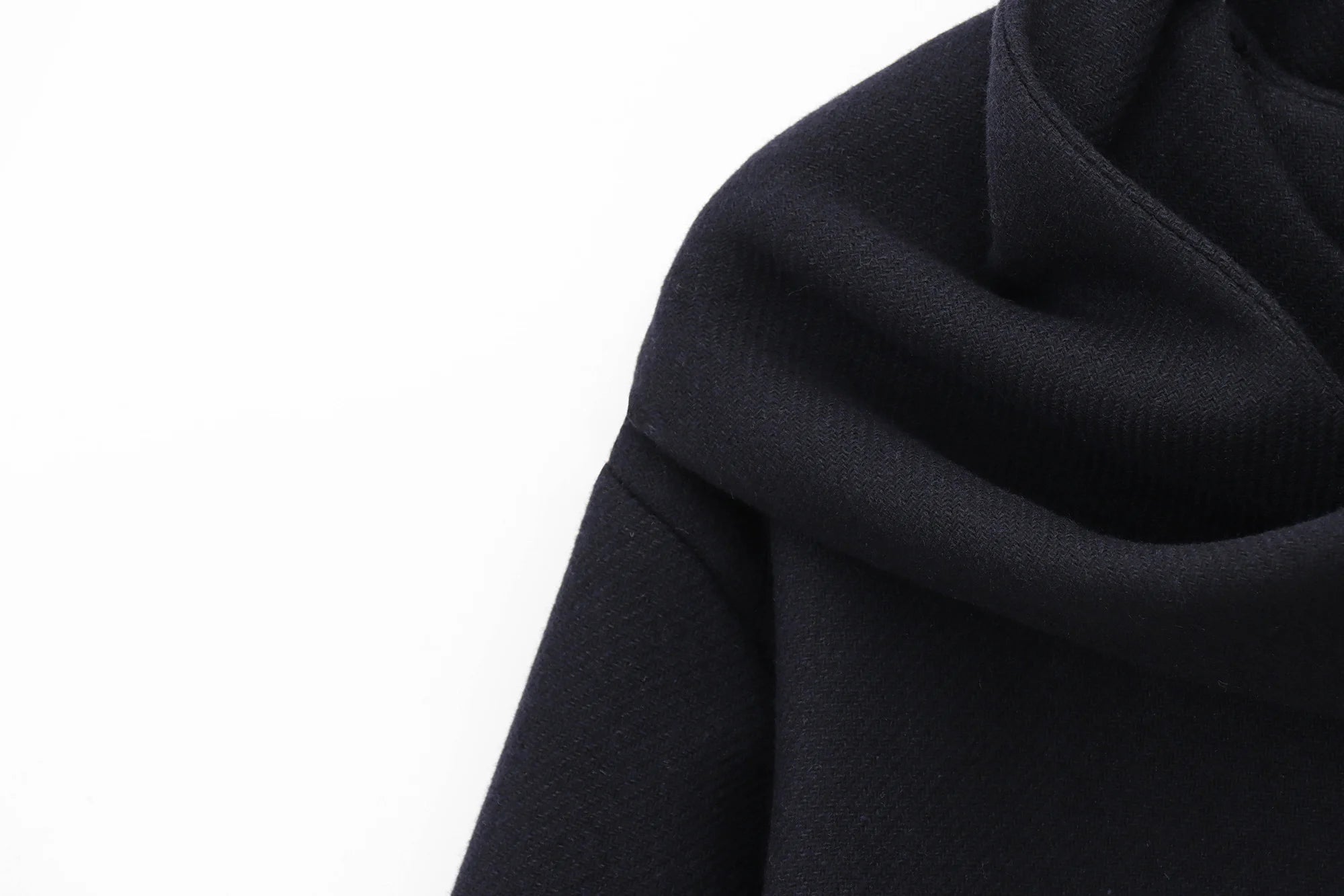 ZERAINS 2025 Autumn/Winter New Product Women's Wear High Grade Wool Blended Scarf Round Neck Long Sleeve Coat Coat