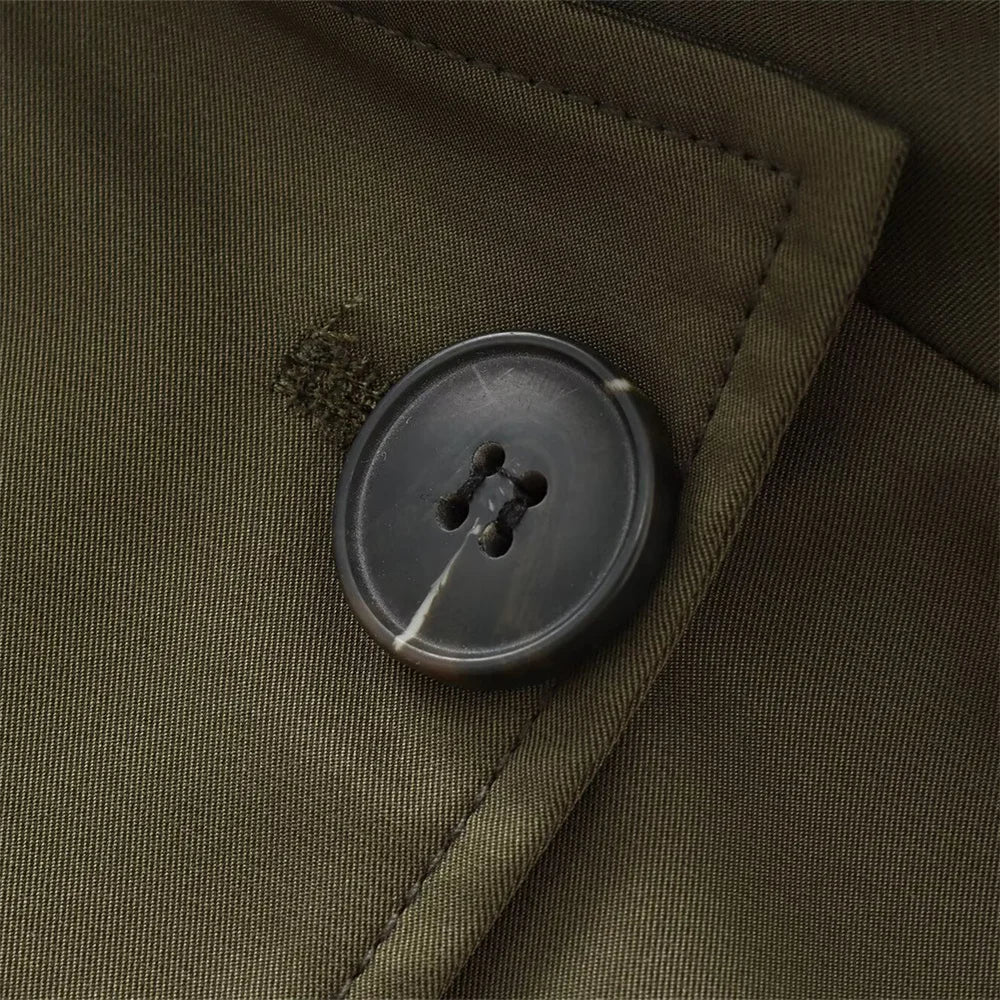 Autumn new European and American style hooded long sleeved lapel jacket single breasted trench coat short jacket