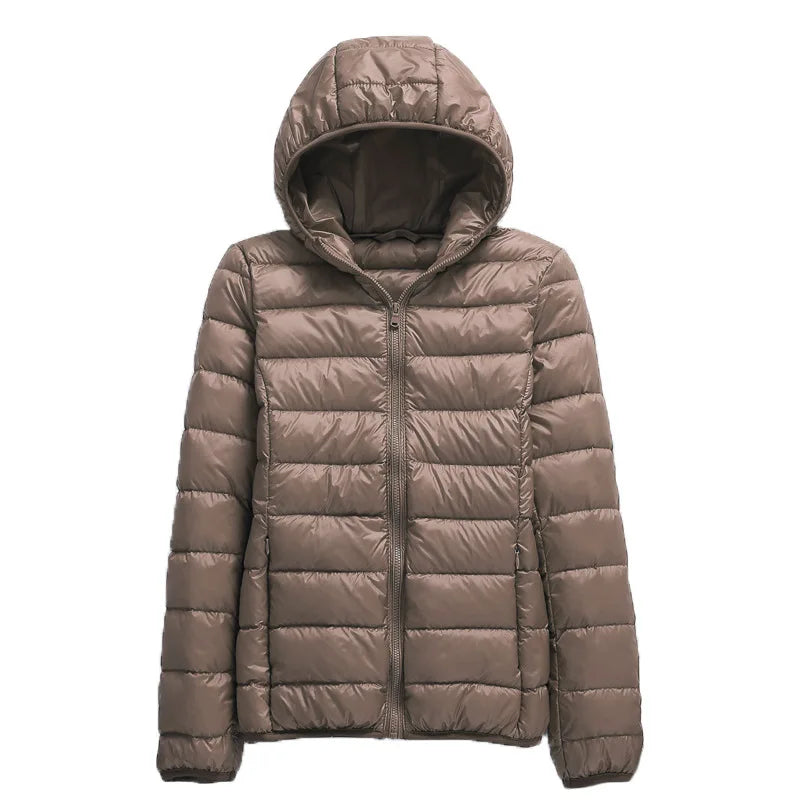 15 Colors Women Hooded Puffer Jackets 2025 New Spring Winter 90% White Duck Down Female Coats Ultralight Packable Casual Parkas