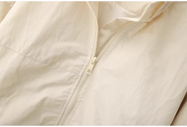 Women's New Autumn Zippered Loose Workwear Windbreaker Short Coat Women's Casual Long-sleeved Tops