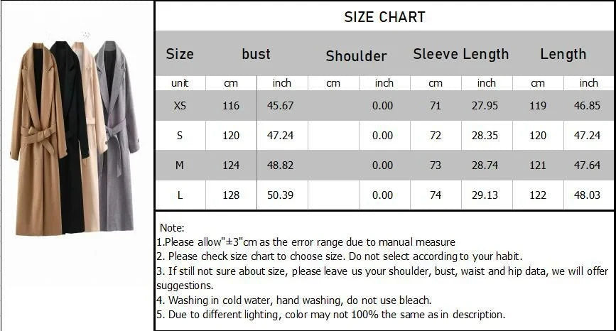 2025 Autumn/Winter New Personalized Fashion Casual Neutral Belt Coat Warm Long Coat