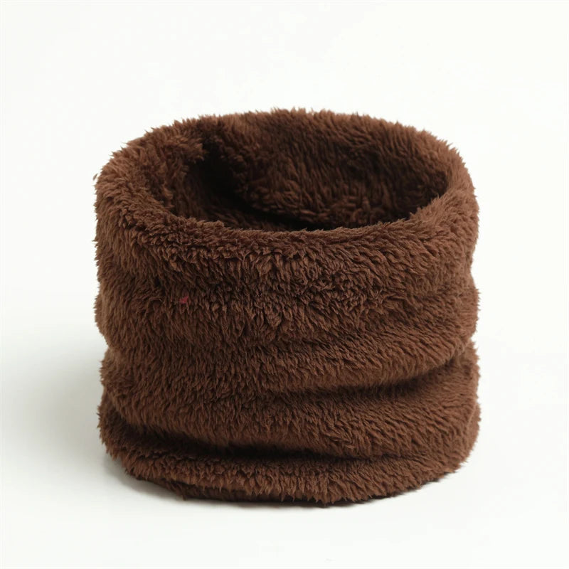 Cashmere Warm Collor Ring Winter Scarf Solid Plush Thick Outdoor Sports Men Women Children Neckerchief Full Face Mask Muffler