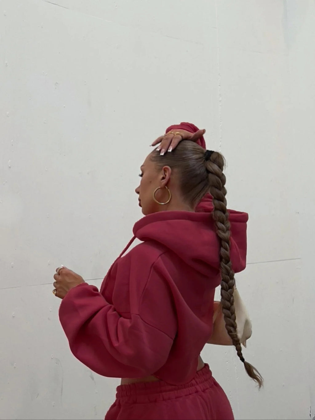 Women Hooded Zip-up Cropped Sweatshirt and Long Pants 2 Piece Sets 2025 Autumn Casual Hoodies Sweatpants Suit Tracksuits