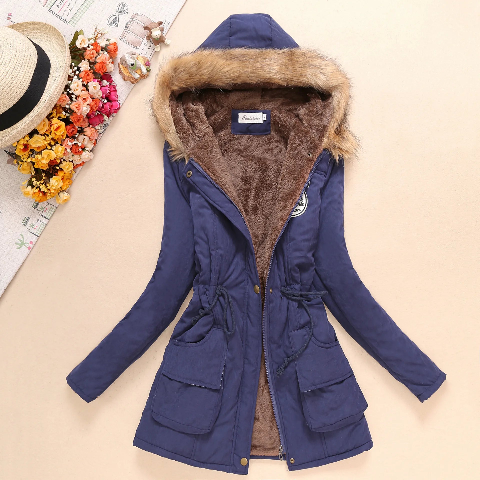 2025 New Autumn Winter Women Cotton Jacket Padded Casual Slim Coat Emboridery Hooded Parkas Wadded Warm Overcoat Fashion Parkas