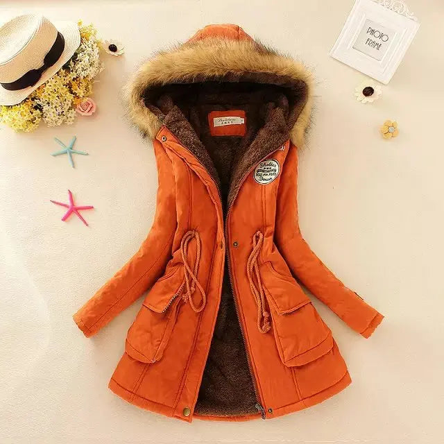 2025 New Autumn Winter Women Cotton Jacket Padded Casual Slim Coat Emboridery Hooded Parkas Wadded Warm Overcoat Fashion Parkas