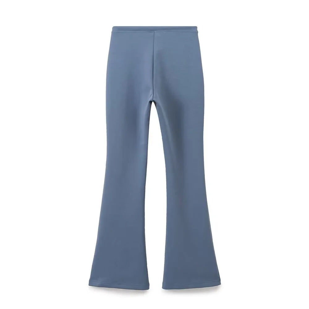 Autumn new women's fashionable casual zipper decoration hooded long sleeved sweatshirt jacket trumpet pants set