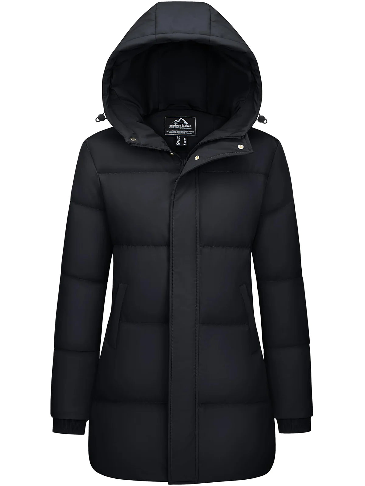 TACVASEN Womens Winter Long Quilted Duck Feather Jackets Padded Puffer Warm Hooded Long Coats Warm Windproof  Thick Outerwear