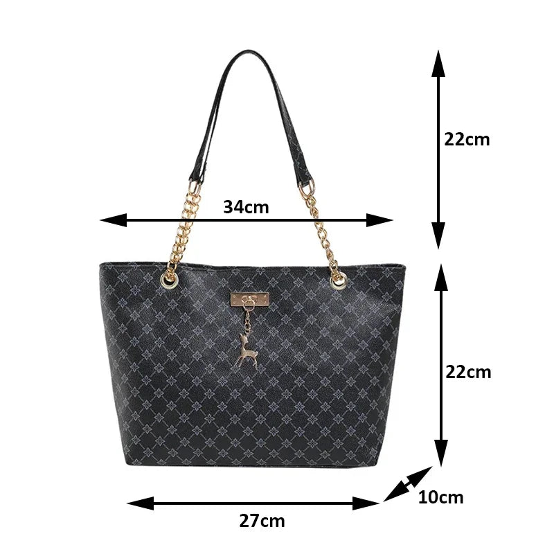 Summer High Quality PU Leather Fashion Large-capacity Shoulder Armpit Women's Bag Work Student Travel Female Retro Handbag Tote