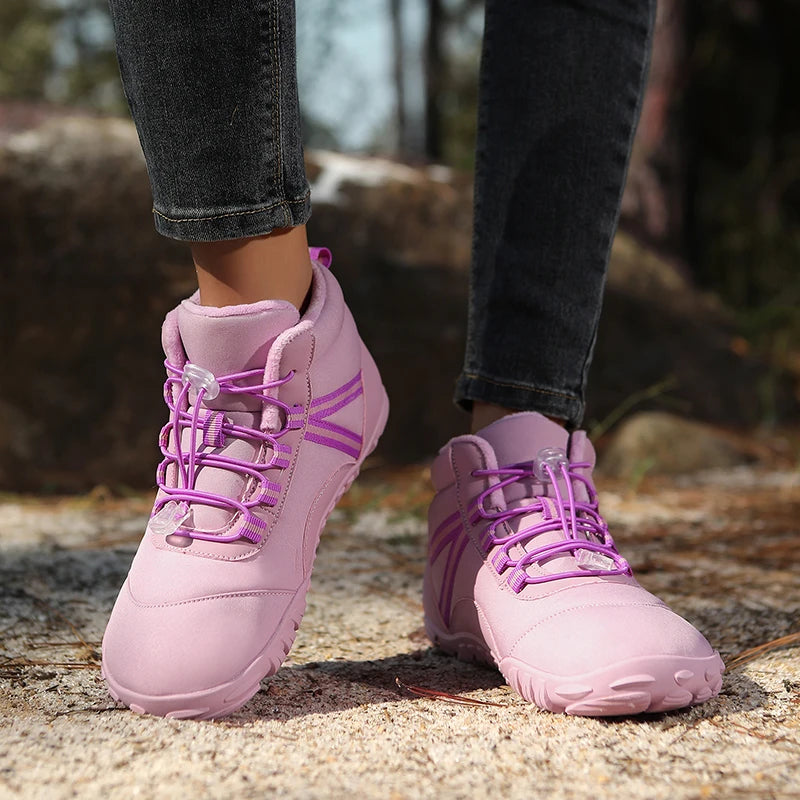 New Winter Booties Outdoor Waterproof Barefoot Boots Couple Ankle Boots Plush Warm Snow Shoes Big Size Non-slip Casual Sneakers