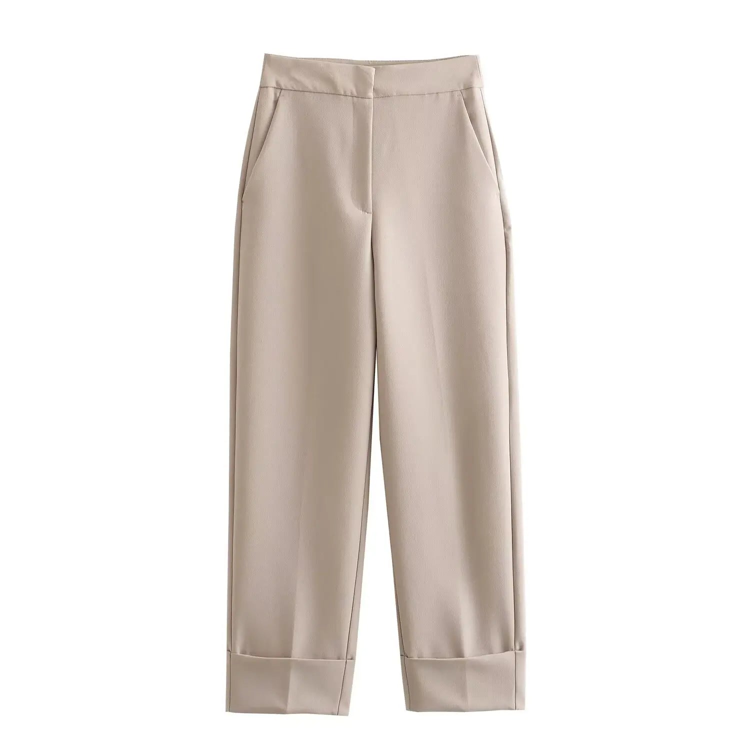 PRINTKAOIR Women's suit and pants fashion vest vest khaki high waisted straight leg pants set 2025 autumn hot sale