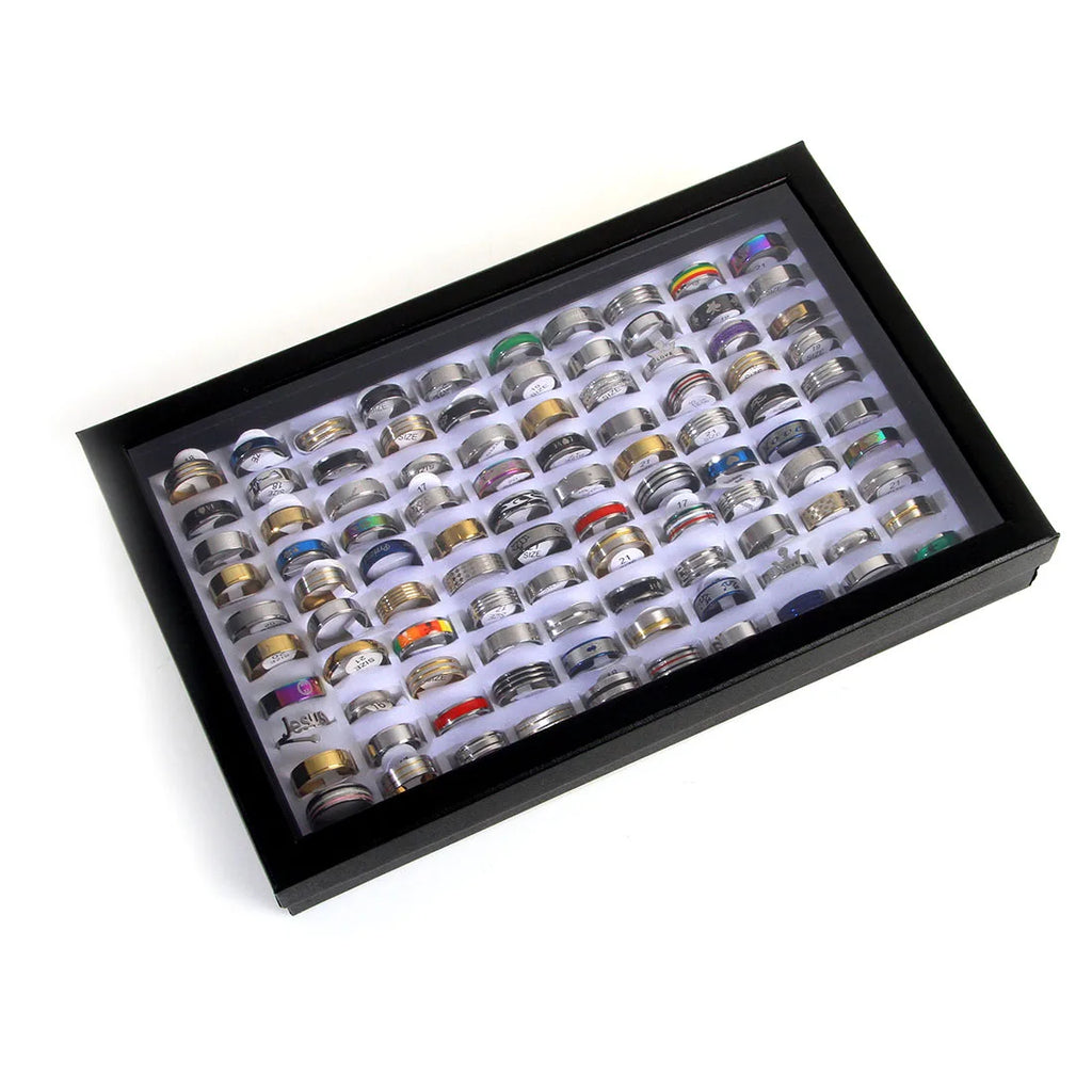 Stainless steel Rings Fashion Jewelry Party Gift Wedding Rings Mix Style Wholesale 100pcs/Lots Mens Womens