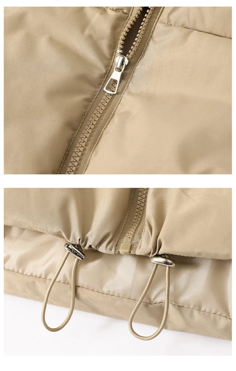 Winter Short Down Sleeveless Vest Women Warm Stand Collar Zipper Jacket Casual Fashion Quilted Cropped Coats Street Outerwears