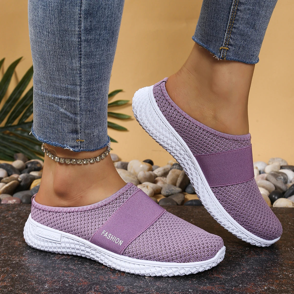 women's shoes Solid Color Mules,  women's summer shoes free shippiing shoes Slippers for women Comfortable and breathable