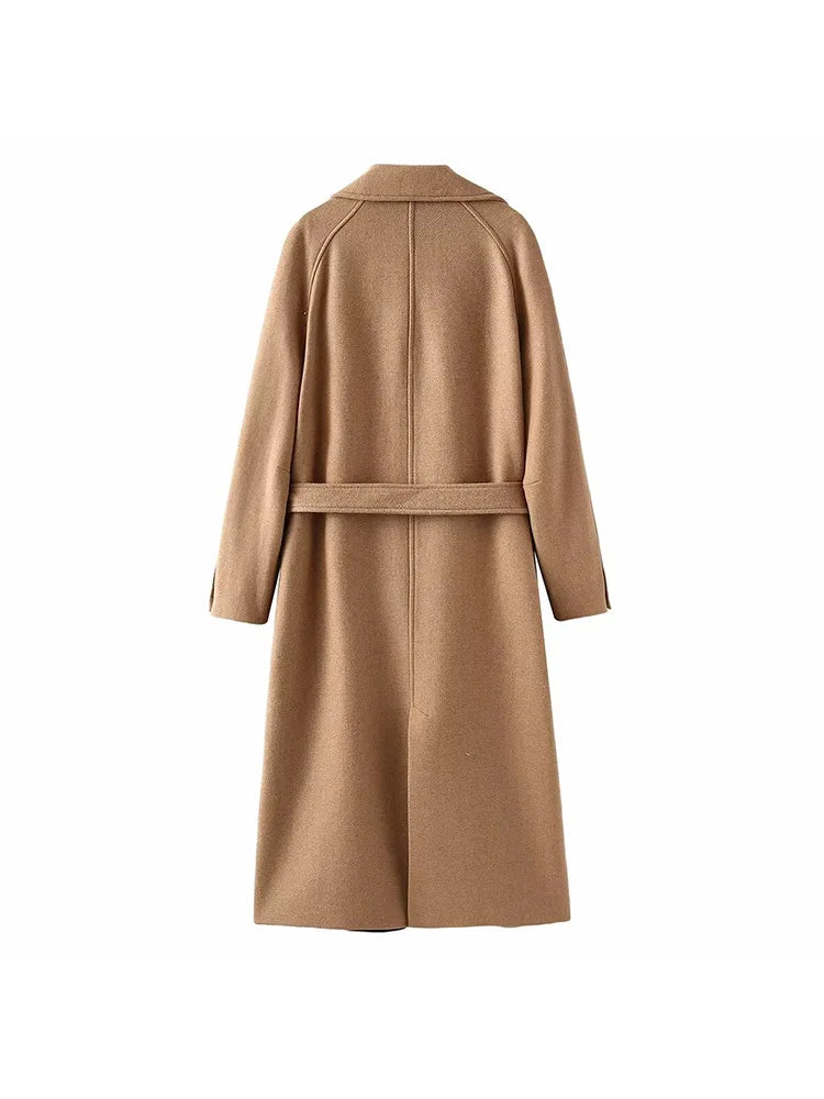 2025 Autumn/Winter New Personalized Fashion Casual Neutral Belt Coat Warm Long Coat